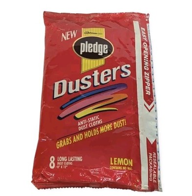 Pledge Dusters Cloths 1989 AntiStatic Disposable SC Johnson Wax NOS Lemon Sealed
