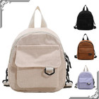 Mini Backpack Fashion Bag Corduroy Beige Simple Chest Shoulder Handbag Knapsack