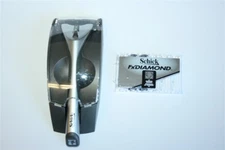 Metal Schick FX Diamond Razor 2 blades Refills Cartridges Shaver Handle Tracer