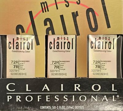 Clairol Professional Conditioning Hair Color 72R/7R Sunberry Red Orange (6 Pack)