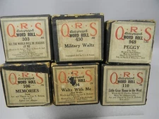  QRS Autograph Word Rolls Player Piano Roll Lot of 6- 12A3