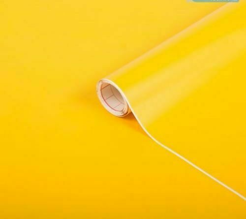 45cm wide MATT PLAIN YELLOW STICKY BACK PLASTIC VINYL DCFIX SELF ADHESIVE WRAP