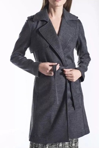 Sandro Charcoal Grey Black Tiewaist 