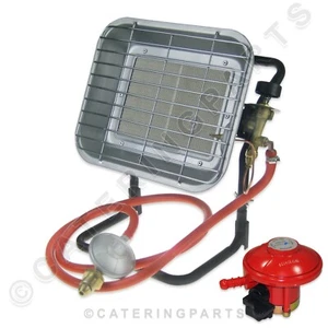 PORTABLE LPG PROPANE OUTDOOR SPACE HEATER 4,5KW WITH PATIO GAS CLIP ON REGULATOR