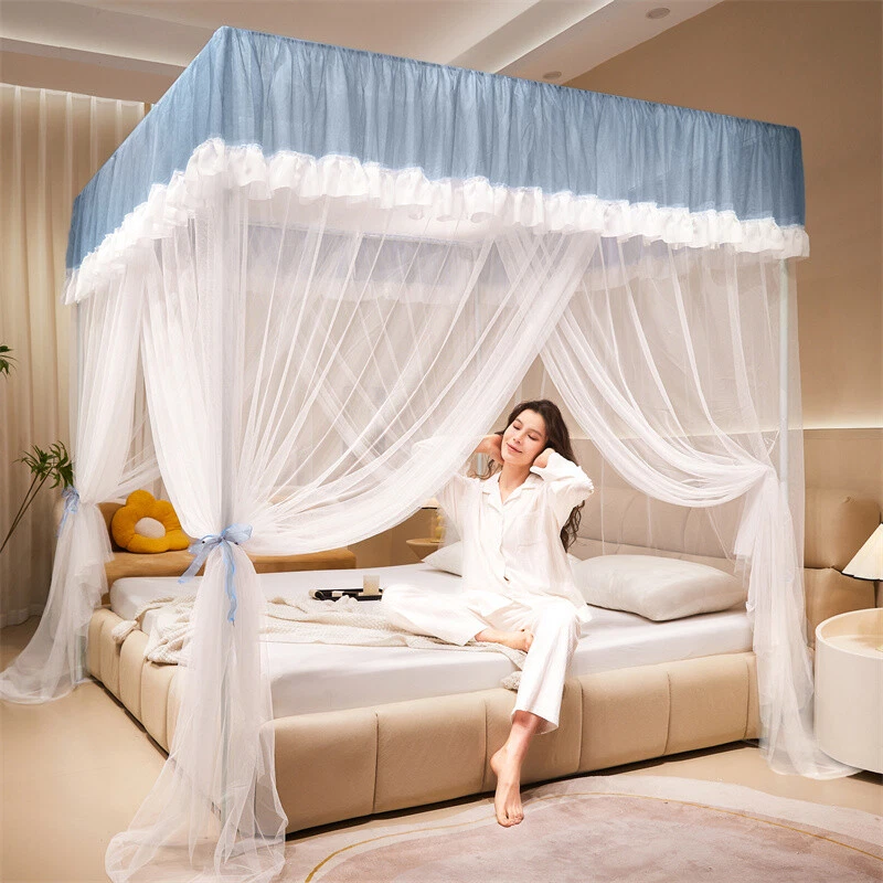 2024 summer mosquito net with stainless steel tubes netting for bed dust proof - Image 3 of 4