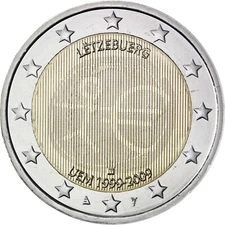 2 Euro Luxembourg 2009 * Ten years of Economic and Monetary Union (EMU)  * Unc
