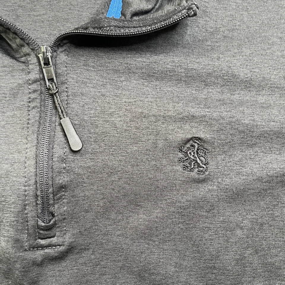 Chaqueta Rugby Universitaria Para Hombre Grande Negra 1/4 Cremallera Extrema Elastizada Ropa Activa Foto 3 de 4