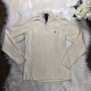 ribbed half zip sweater