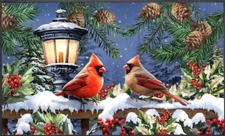 Winter Glow Cardinals Indoor/Outdoor 18"x30" Doormat by Briarwood Lane