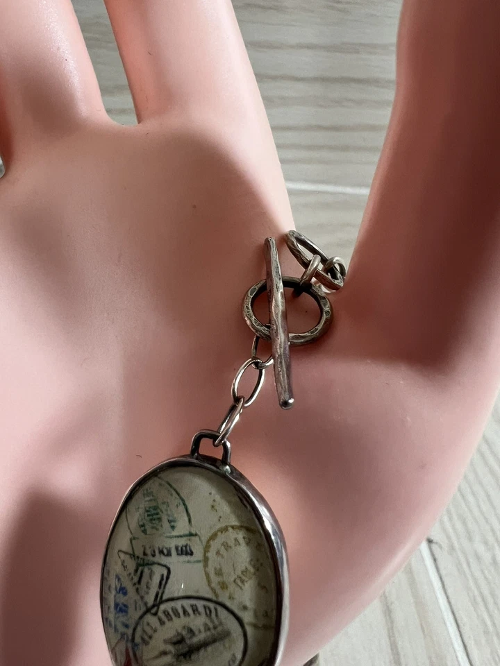 SILPADA Sterling Silver Bracelet TRAVEL Explore Dream Discover Adj. - Image 4 of 4