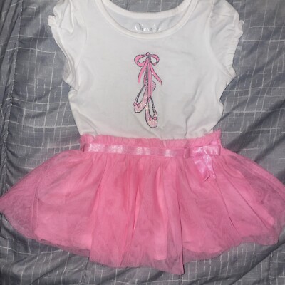 Cherokee Infants 12 Months Dress Ballerina Pink Tutu Skirt Short Sleeves
