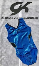Under Armour GK ELITE gymnastics LEOTARD Blue BLACK Bodysuit UA Mesh SIZE: CL
