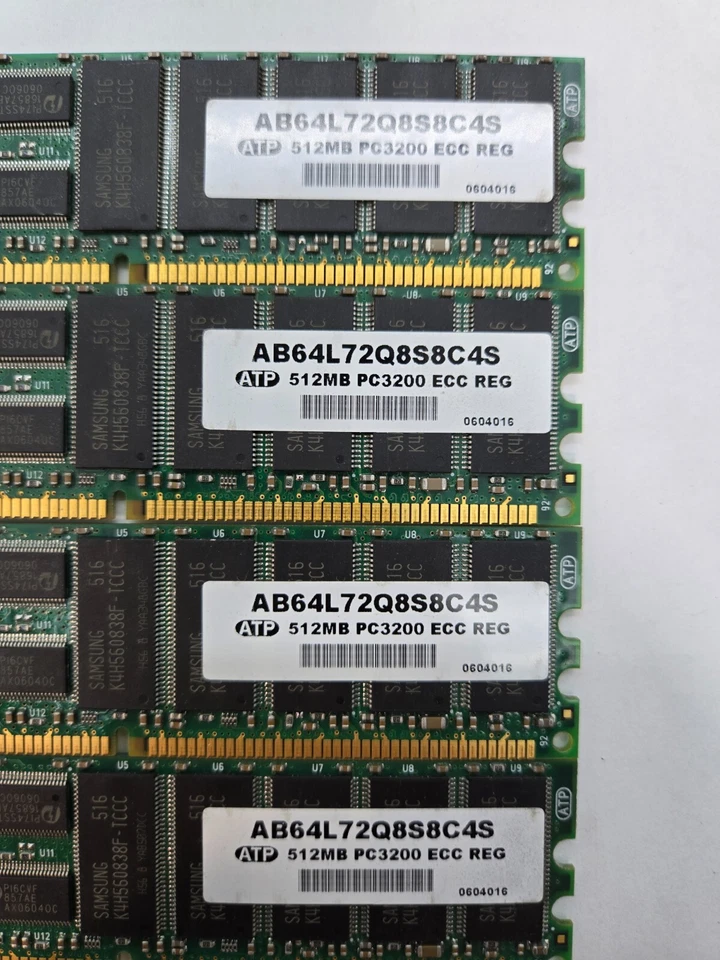 [LOT OF 4] ATP 512MB PC3200 ECC REG Server Memory  FAST FREE SHIPPING b - Image 3 of 3