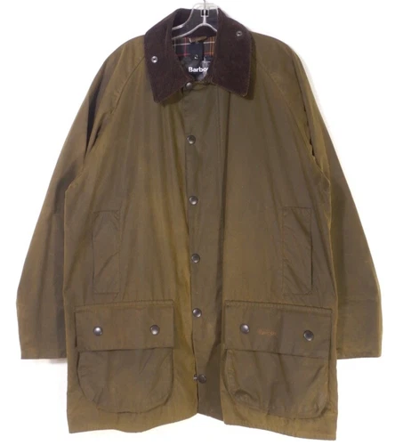 Barbour Olive Green Classic Beaufort Waxed Jacket Size 40