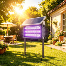 Solar Bug Zapper Outdoor Waterproof 4500V Fly Trap Mosquito Zapper 4000mAh Patio