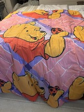 Vtg Disney Winnie The Pooh & Tigger Reversible Bed Comforter-Queen