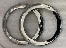 Fit For Willy Jeeps 46-53 Cj 2a Cj 3a Headlight Outer Bezel Chrome Plated Pair