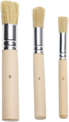 #ad Wooden Stencil Brush Set 3Pcs Natural Bristle Template Paint Brushes for Acrylic $11.29