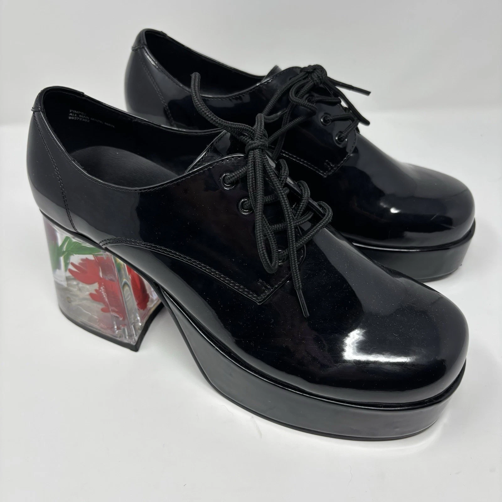 Black Fish Bowl Platform 70s Pimp Daddy Disco Dancer Halloween Costume 10-11