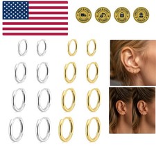 Elegant Gold Plated Huggie Hoop Earrings - Perfect for Everyday  Sensitive Ears
