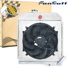 3-row Aluminum Radiator Shroud Fan Fit Jeep Cj5 Buick 3.7l V6 Engine 1965-1971