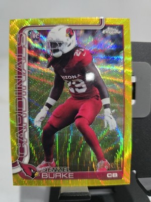 2025 Topps Chrome Denzel Burke Rookie Rookies #368 Arizona Cardinals Gold 35/50