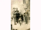 #65401 Greece 1930s. Four men, friends. Funny photo PC size RPPC