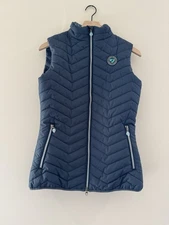 Aubrion Navy Blue Puffer Vest Equestrian Small Full Zip Pockets Quilted