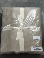 THE CITIZENRY STONEWASHED LINEN DUVET COVER BARLEY KING/CALI