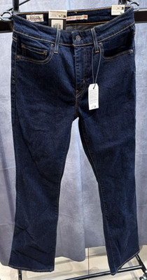 Levi's 725 High-Rise Bootcut Jeans W28 L32 Dunkelblau Neu