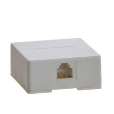 - 1 Port Jack Wall Plate RJ12 Telephone Cord Surface Mount Box Female Landlin...