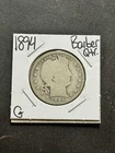 1894 P Barber Silver Quarter Nice G+ Good U.S. 25c Type Coin (Raw18233)