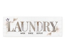 Laundry Wash Rinse Repeat Rustic Wood Wall Sign