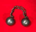 RARE CIVIL WAR ERA NAVAL CHAIN SHOT FOR DISABLING ENEMY SHIPS / SOLID CAST IRON