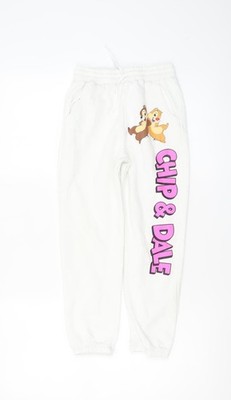 Disney Mickey & Friends Mädchen Jogginghose weiß 7-8 Jahre Chip & Dale Print
