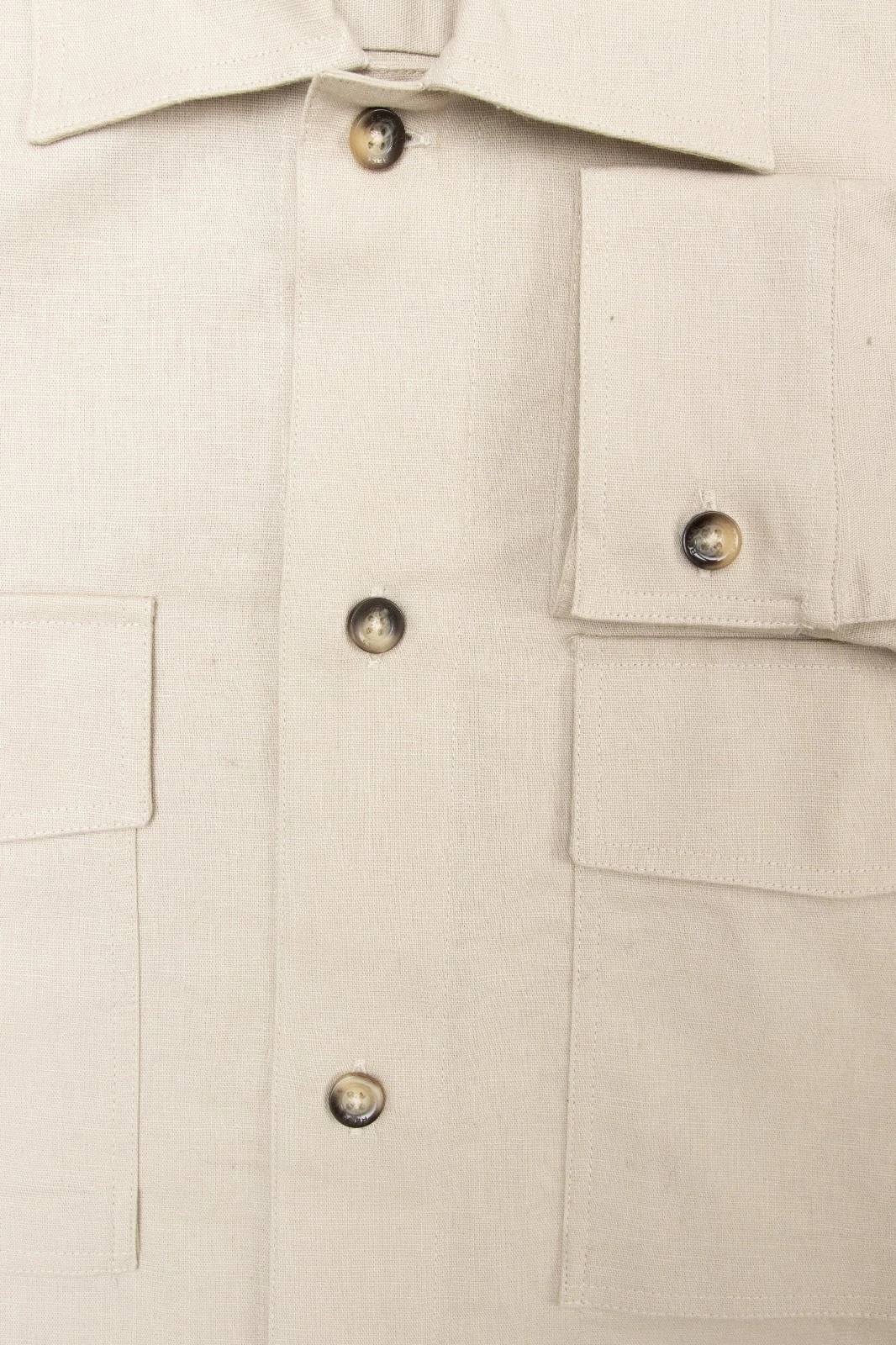 Reiss Kimchi Men's Beige Linen & Cotton Twin Pocket Jacket Size M - product detail image 11
