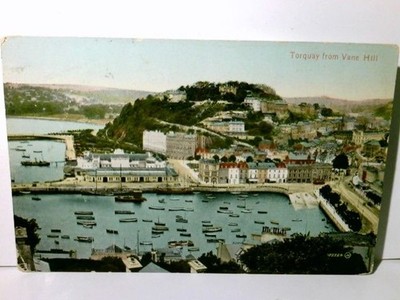 Torquay from Vane Hill. England. Alte Ansichtskarte / Postkarte farbig, gel. 191