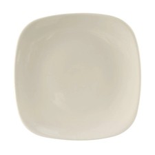 Tuxton China Inc DuraTux 9" Amr White/Eggshell Ceramic Square Plate - 1 Doz