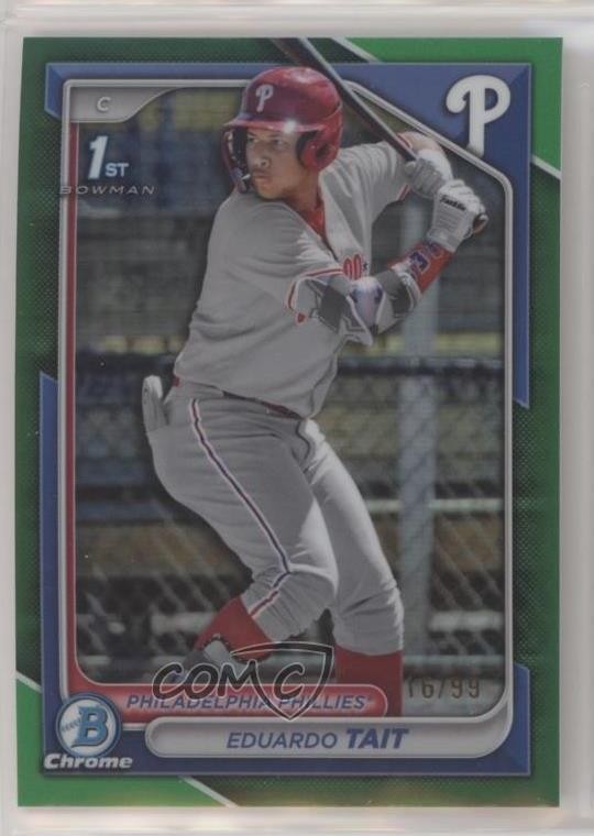 2024 Bowman Chrome Prospects Green Refractor 16/99 Eduardo Tait #BCP-164 xb2