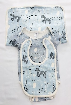 Peanutshell Blue Zebra Print 6-9 Months Collection Baby Boy