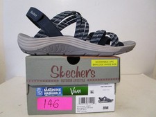 Sandalias deportivas Skechers lavables veganas copa reggae para mujer azul marino talla 8