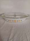 Vtg Pyrex Town and Country 1.5 qt Divided Casserole Dish