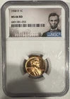 MS66 RD 1958-D Lincoln Wheat Cent Penny NGC Special Label