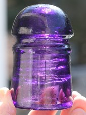 Vibrant Purple Vertical Bar CD 102 Glass Insulator