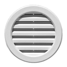 US 16 In. Round Gable Polymer Vent In White (Overall 17 In. X 17 In. X 1.88 In.)