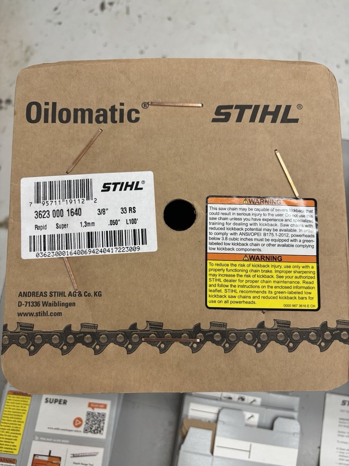 Solid Carbide Chainsaw Chain - 16" 3/8" Pitch 60DL For Stihl 33RS 3623 005 0060