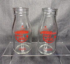 Pair of Kowloon Dairy Hong Kong Milk Bottles