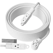 3 Prong Power Extension Cord with Multiple Outlets 35 FT, 16/3 Gauge 35FT White