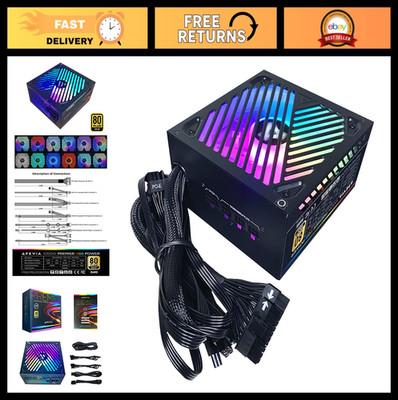 1000W Semi-Modular Gaming Power Supply, 80+ Gold, RGB Lighting, Active PFC, No P