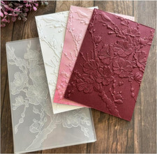 3D Cherry Blossom Rose Plastic Embossing Folders for Card Making,Embossing Templ